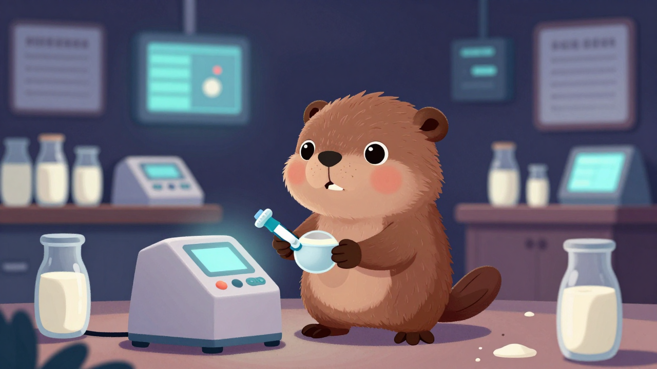 우유검사원 직업 종사자가 업무를 수행하는 모습