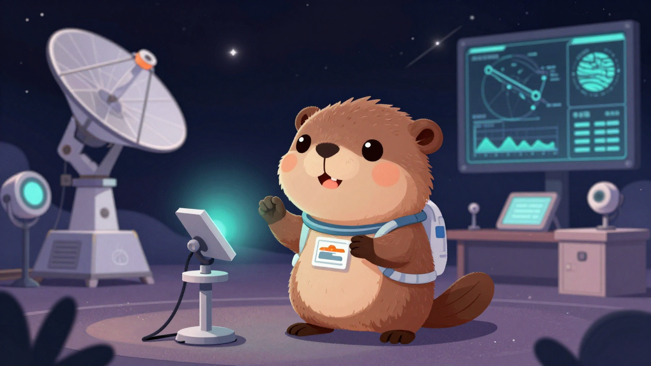 우주전파환경예보관 직업 종사자가 업무를 수행하는 모습