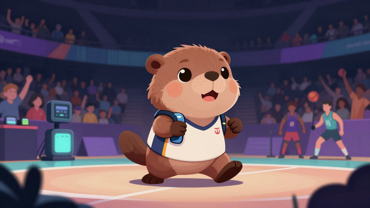 운동선수 직업 종사자가 업무를 수행하는 모습