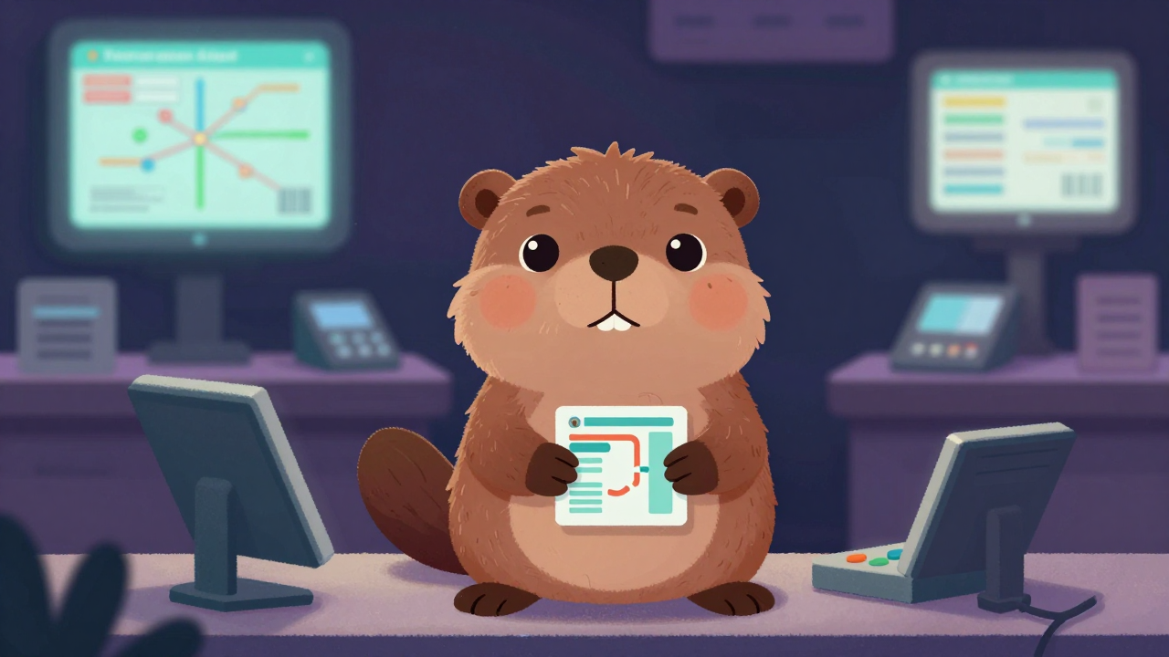 운송매표원 직업 종사자가 업무를 수행하는 모습