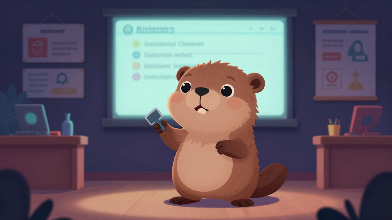 웅변강사 직업 종사자가 업무를 수행하는 모습