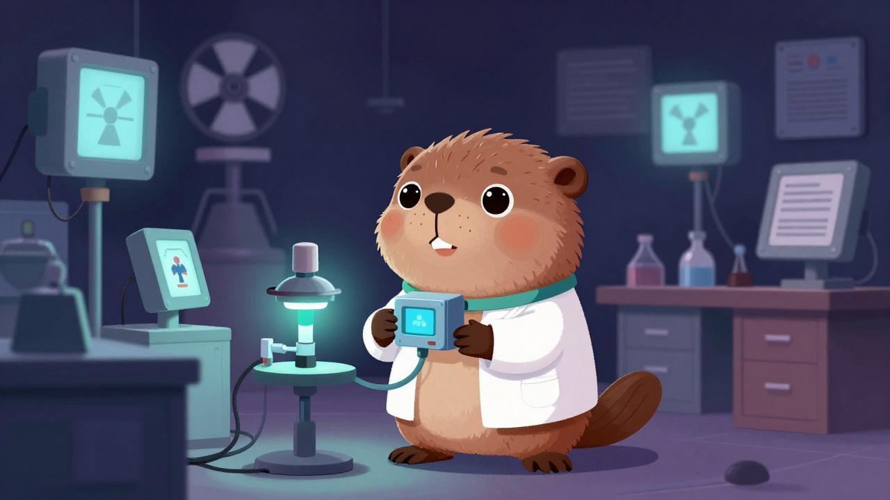 원자력연구원 직업 종사자가 업무를 수행하는 모습