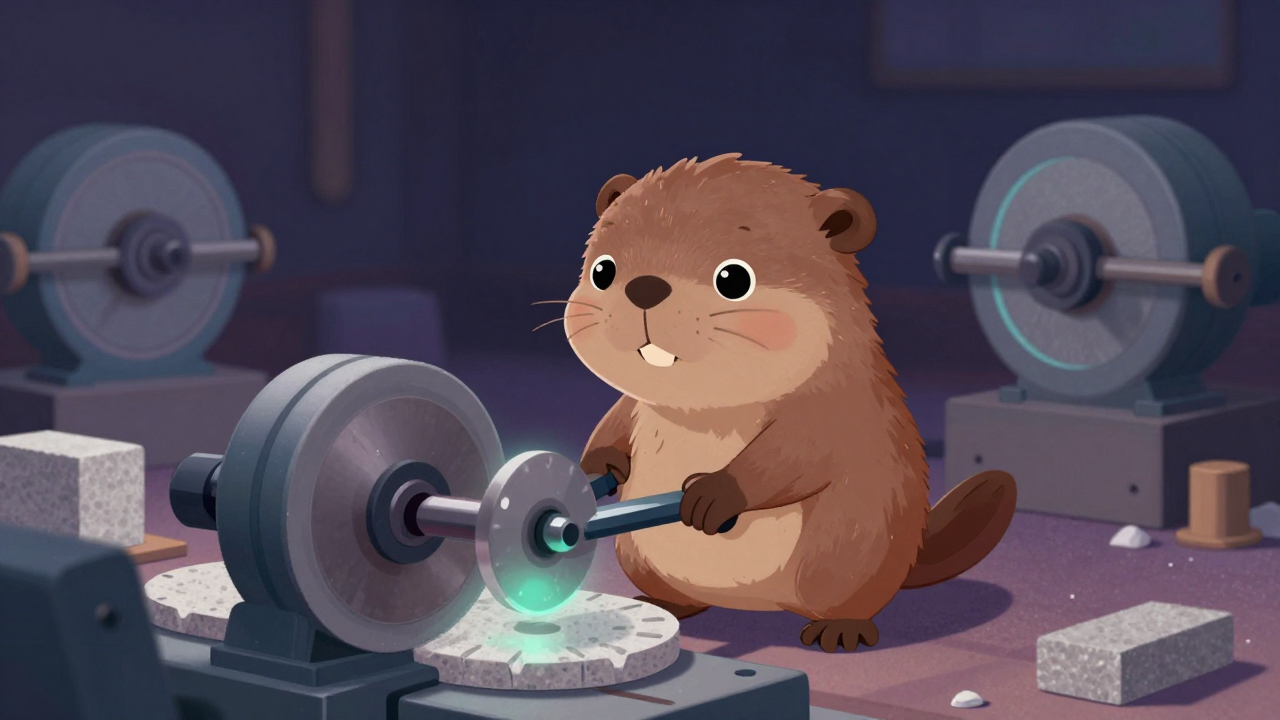 원형톱할석원 직업 종사자가 업무를 수행하는 모습