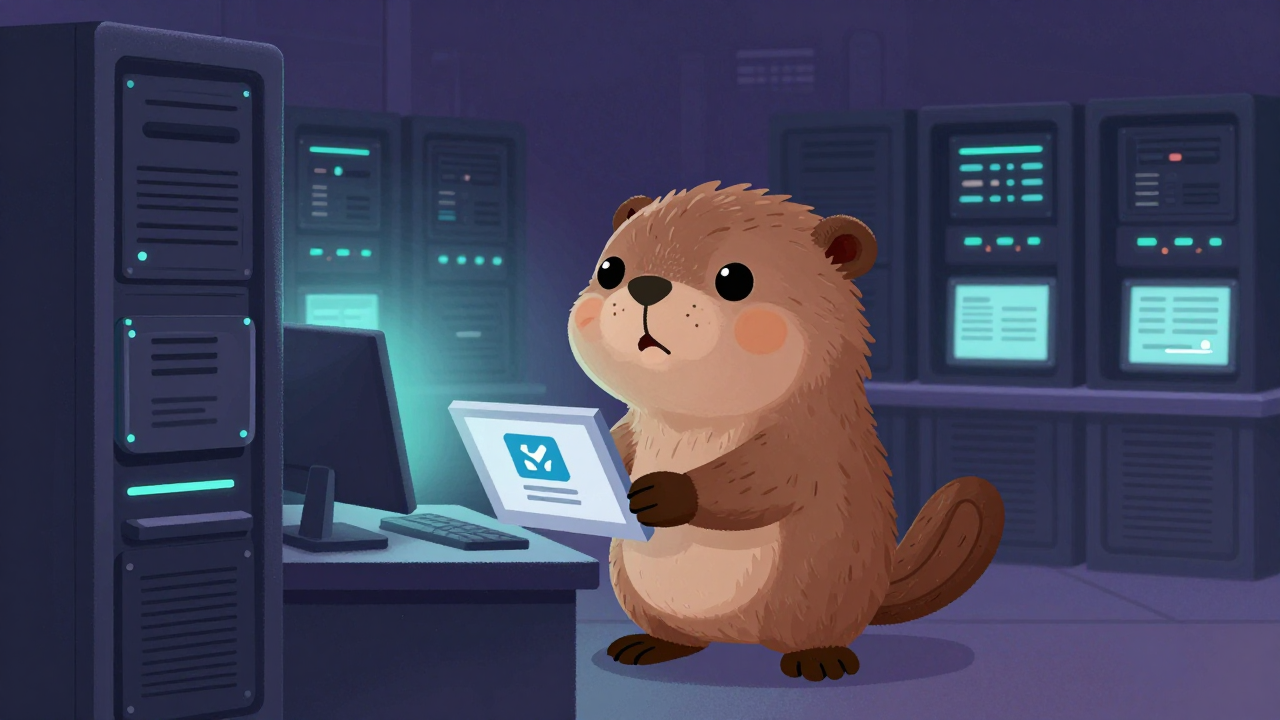 웹서버관리원 직업 종사자가 업무를 수행하는 모습