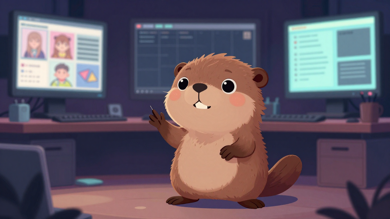 웹툰아트디렉터 직업 종사자가 업무를 수행하는 모습