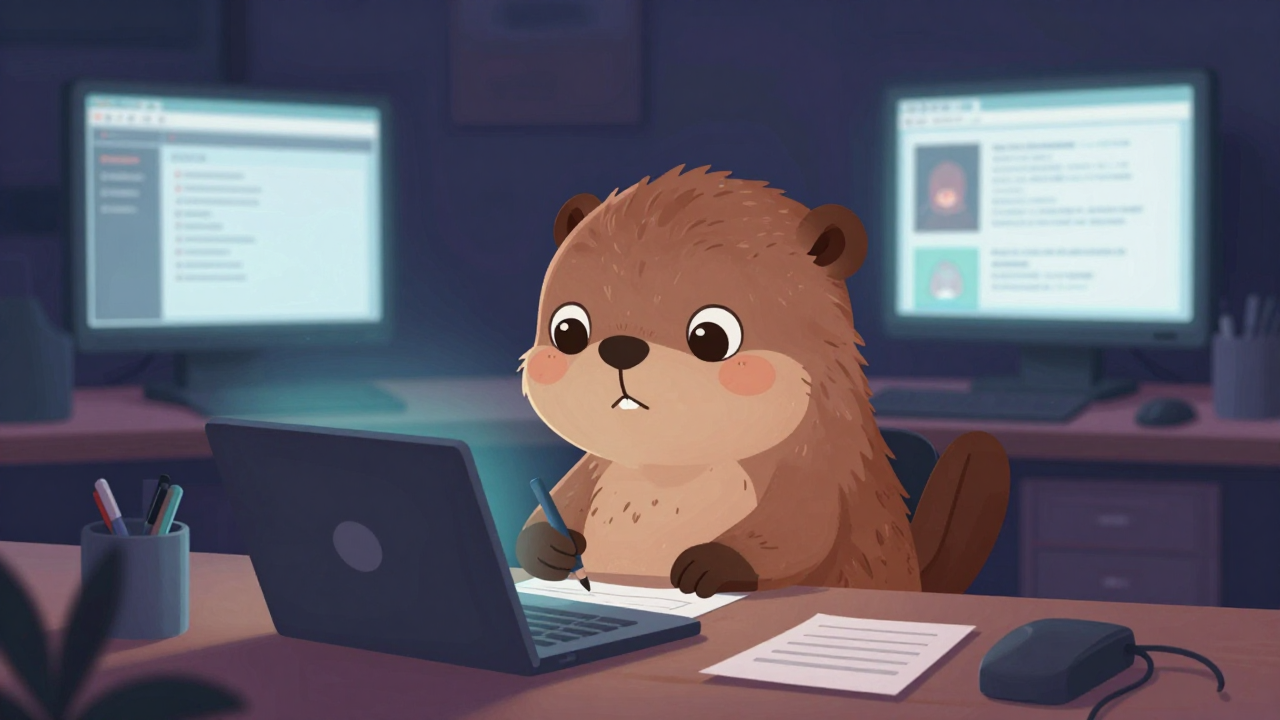 웹툰작가 직업 종사자가 업무를 수행하는 모습