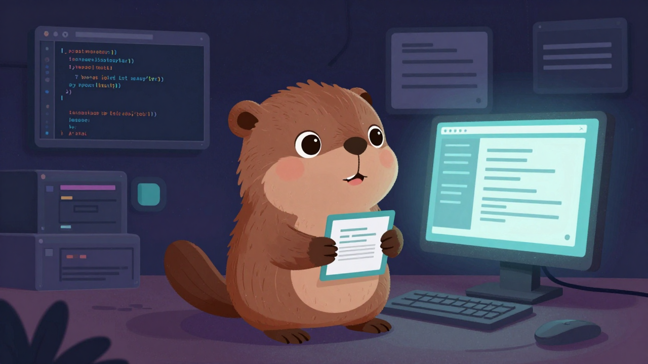 웹프로그래머 직업 종사자가 업무를 수행하는 모습