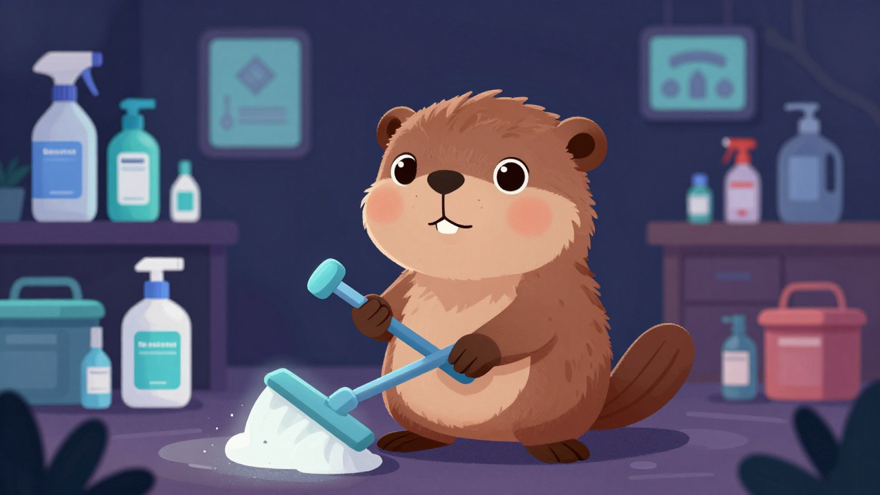 위생청소원 직업 종사자가 업무를 수행하는 모습