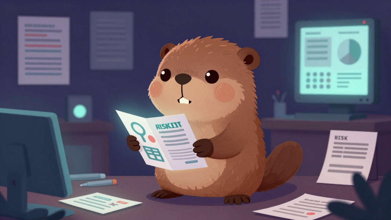 위험관리원 직업 종사자가 업무를 수행하는 모습