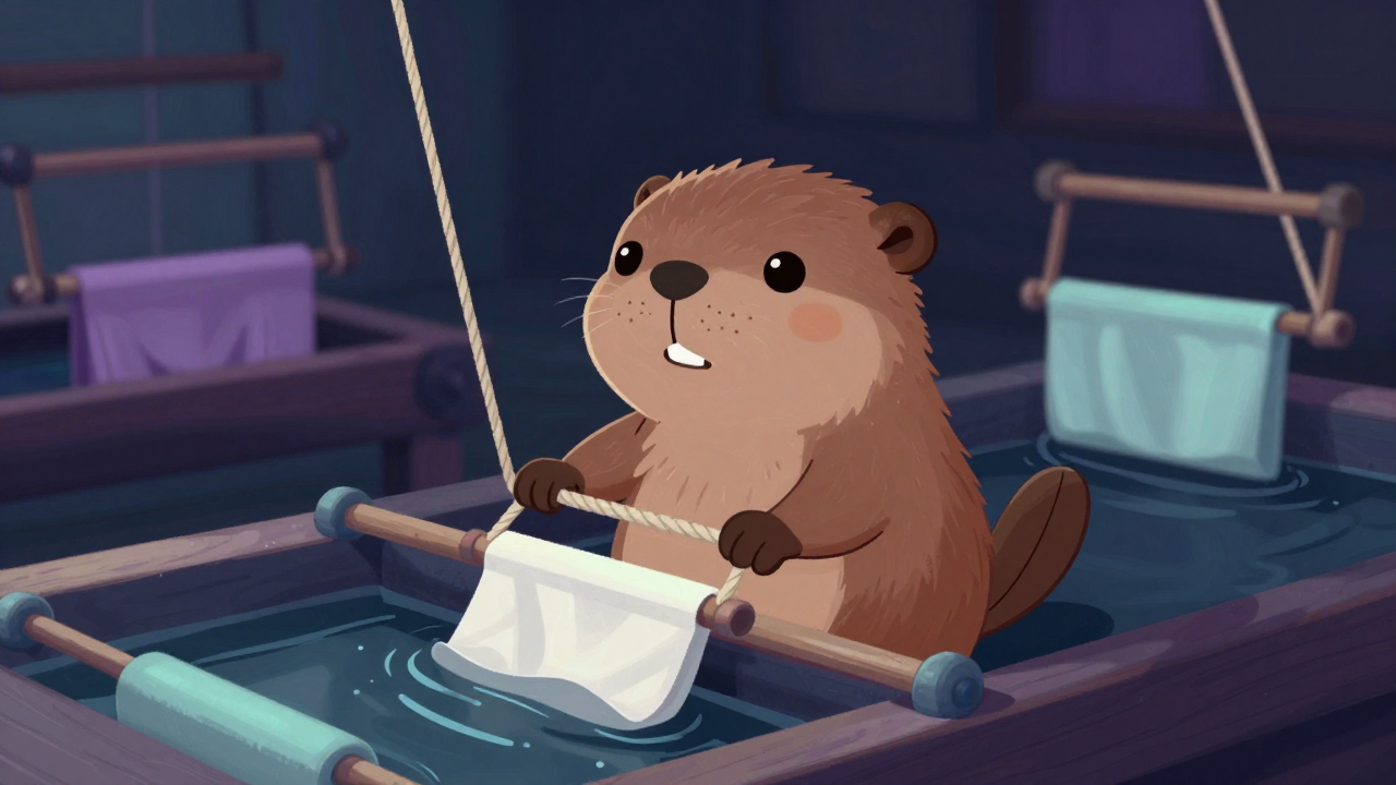 윈치염색원 직업 종사자가 업무를 수행하는 모습