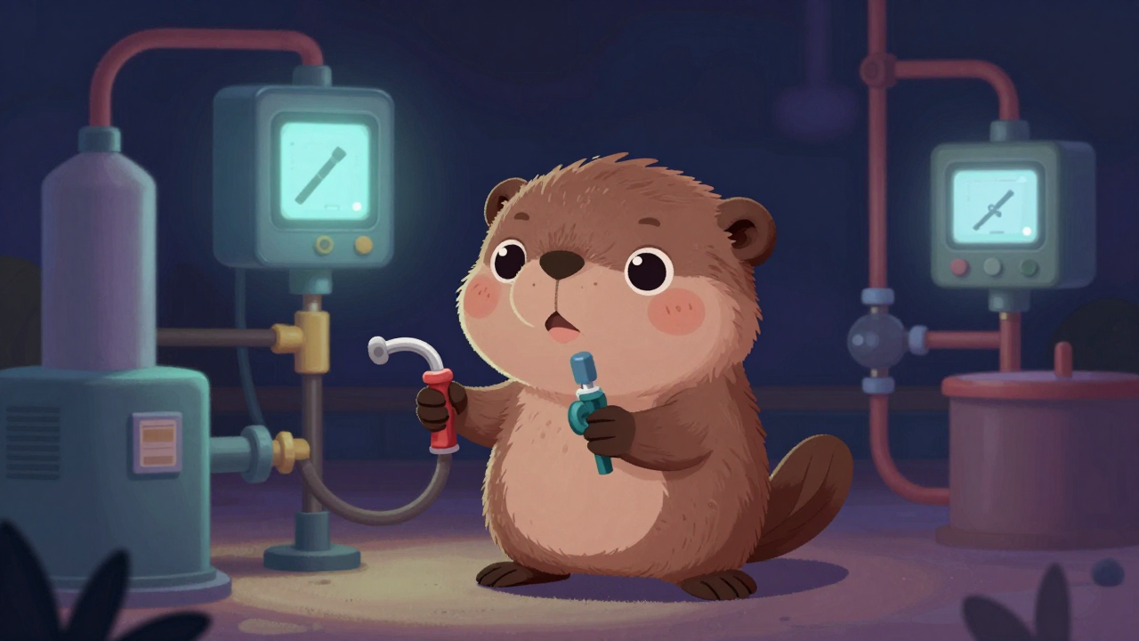 유류출하운전원 직업 종사자가 업무를 수행하는 모습