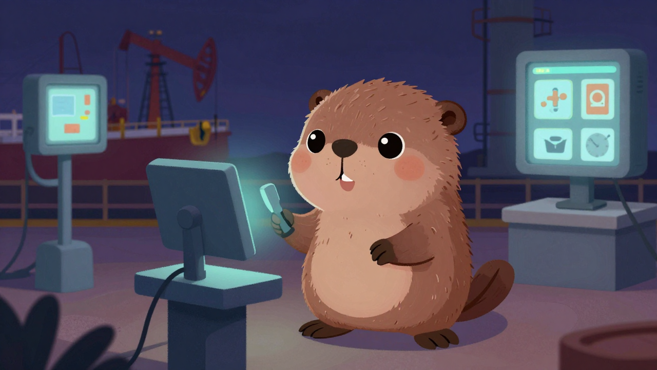 유류출하현장감독자 직업 종사자가 업무를 수행하는 모습