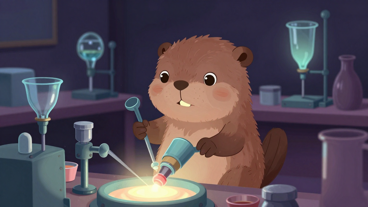 유리성형보조원 직업 종사자가 업무를 수행하는 모습