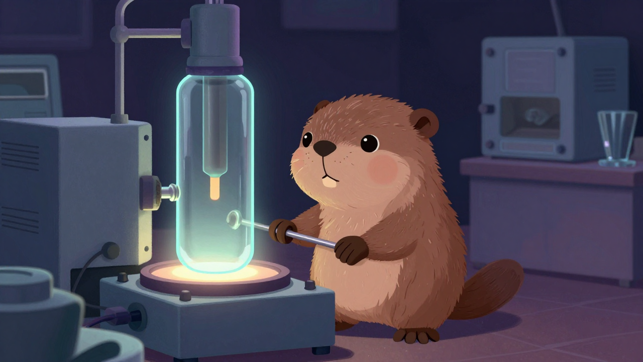 유리열가공원 직업 종사자가 업무를 수행하는 모습