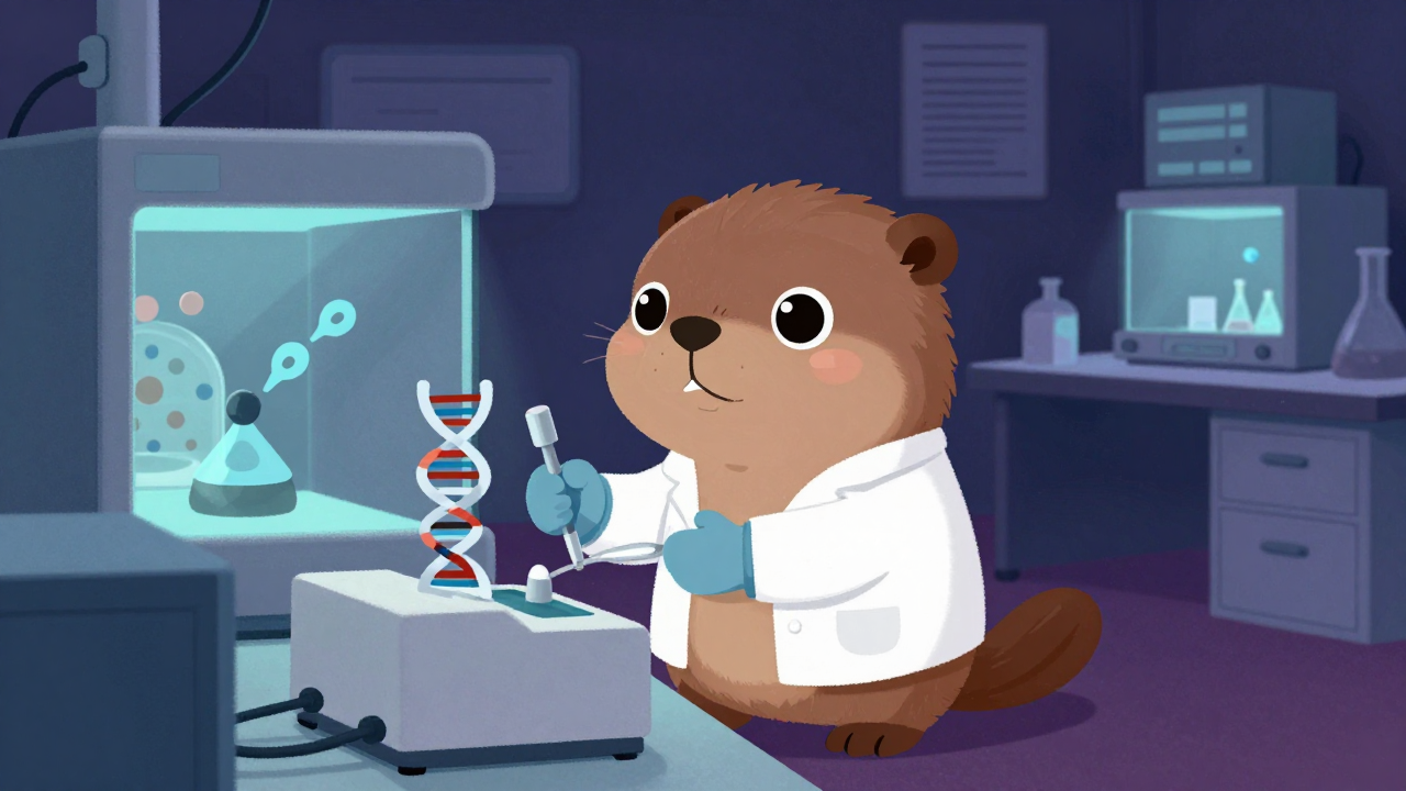 유전공학연구원 직업 종사자가 업무를 수행하는 모습