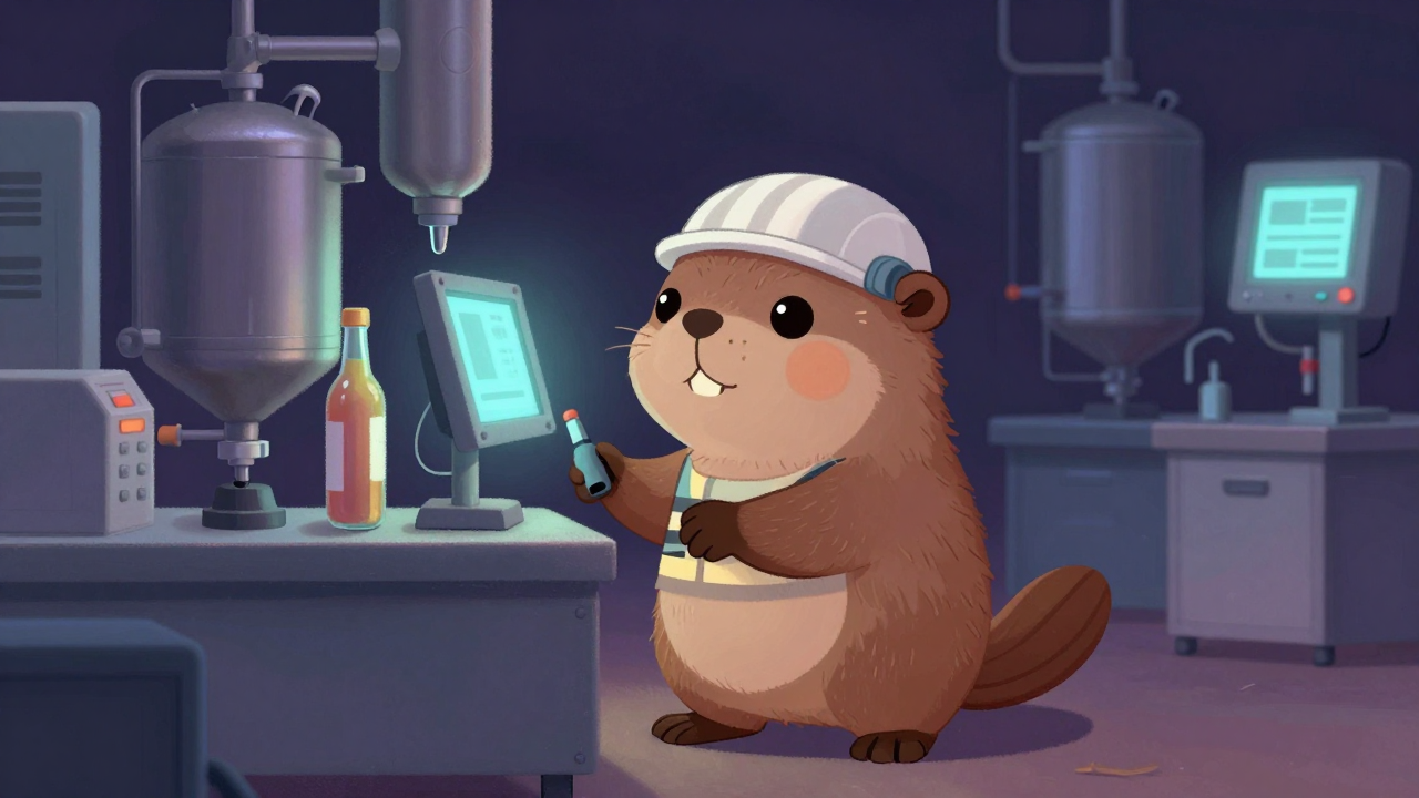 음료제조관련조작원 직업 종사자가 업무를 수행하는 모습