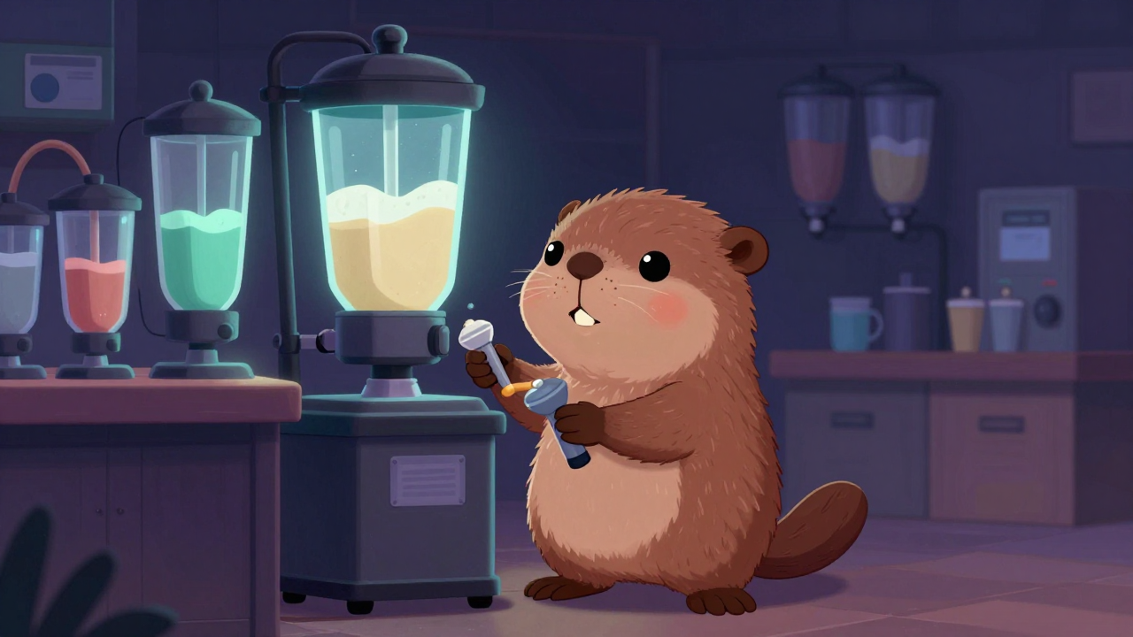 음료혼합기조작원 직업 종사자가 업무를 수행하는 모습