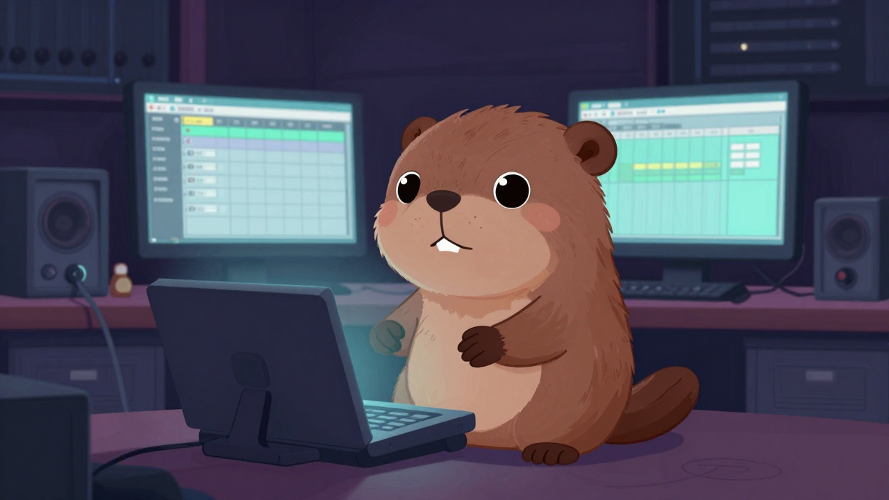 음반마스터파일제작원 직업 종사자가 업무를 수행하는 모습