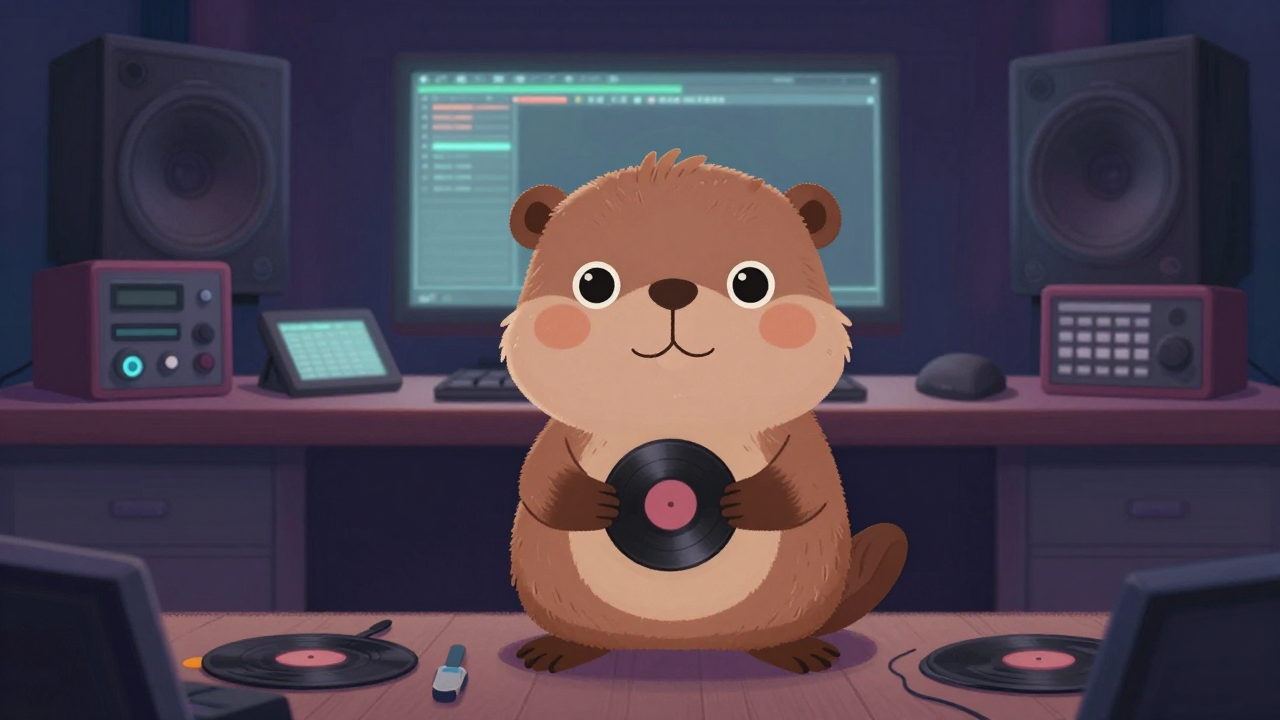 음반제작프로듀서 직업 종사자가 업무를 수행하는 모습