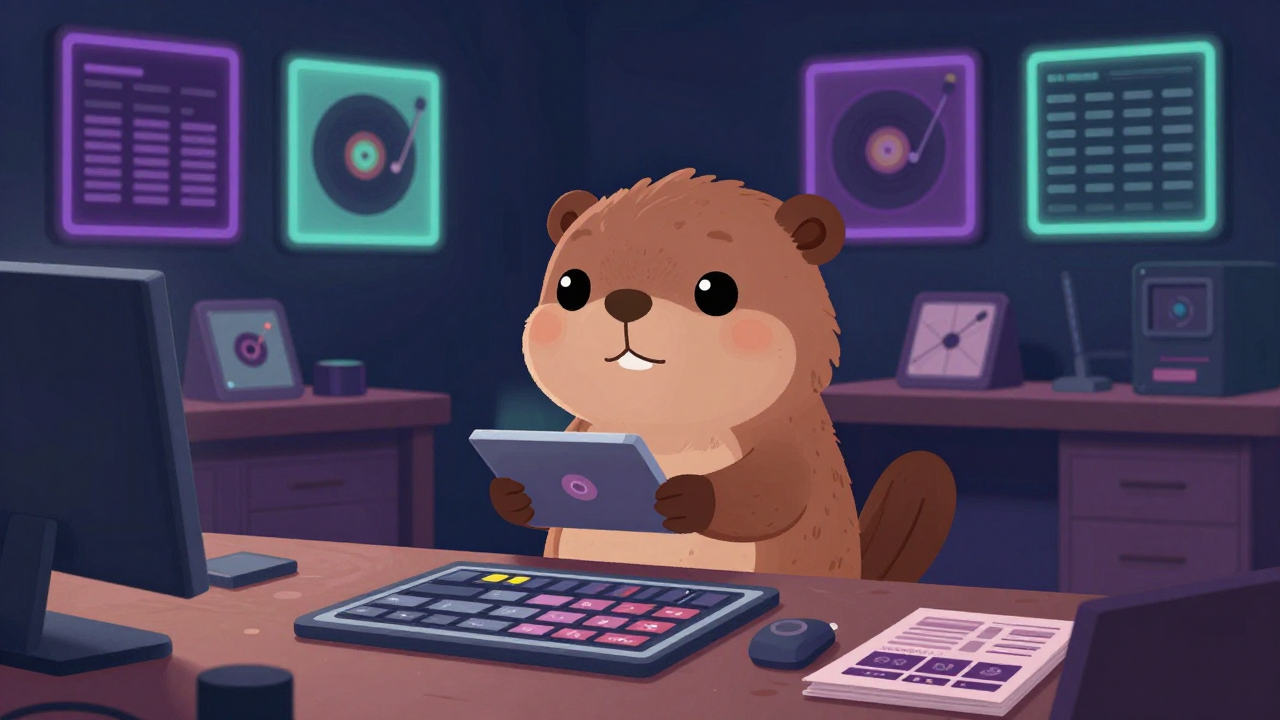 음반케이스디자이너 직업 종사자가 업무를 수행하는 모습