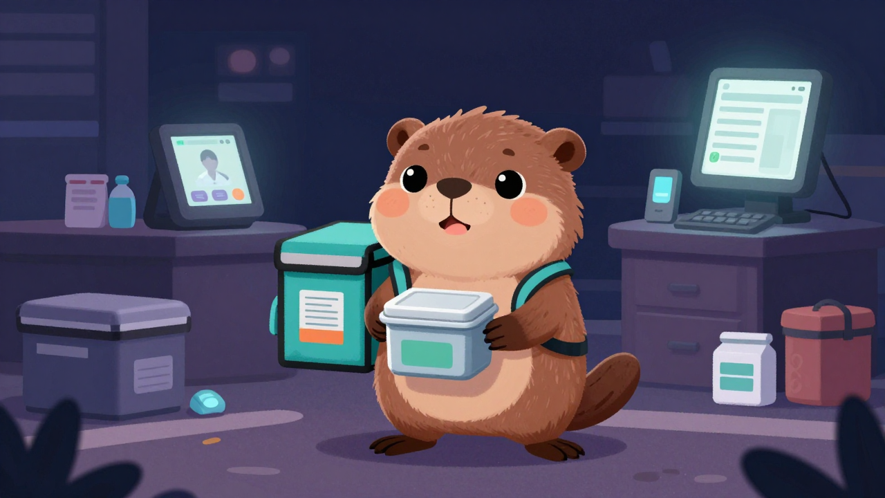 음식배달원 직업 종사자가 업무를 수행하는 모습