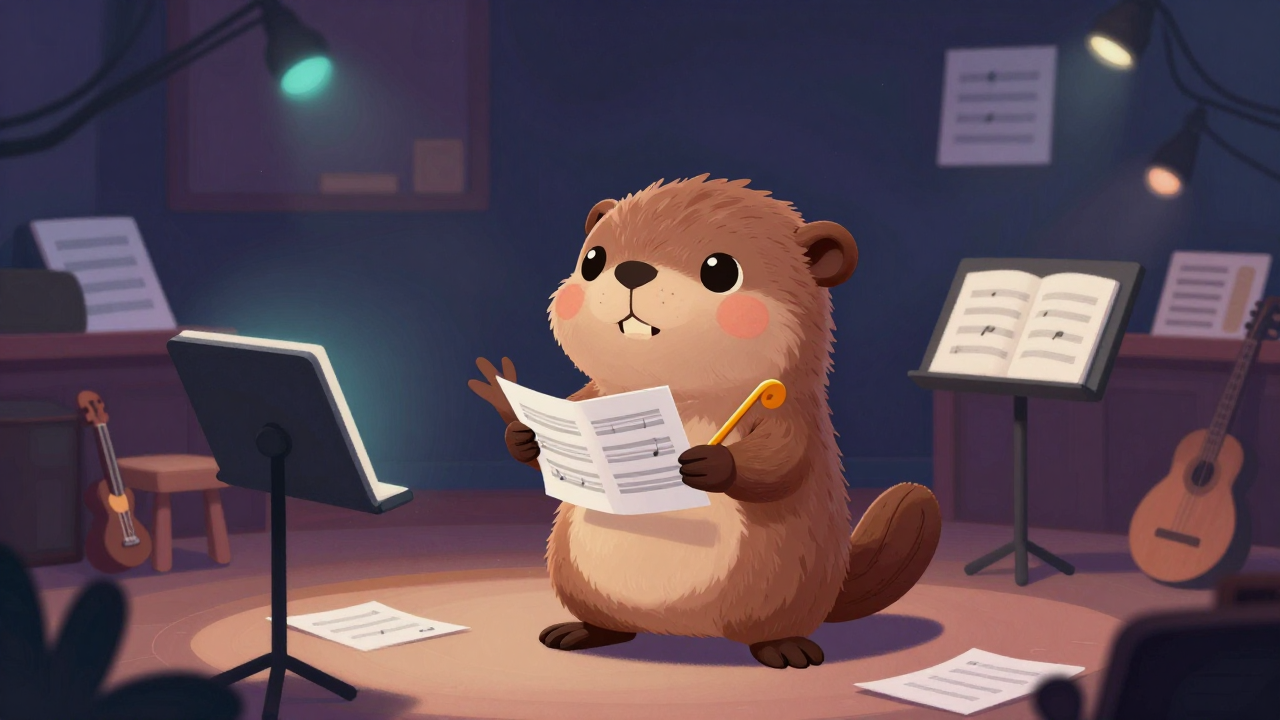 음악강사 직업 종사자가 업무를 수행하는 모습