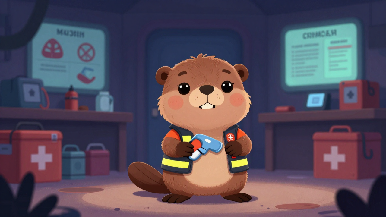 응급구조전문상담원 직업 종사자가 업무를 수행하는 모습