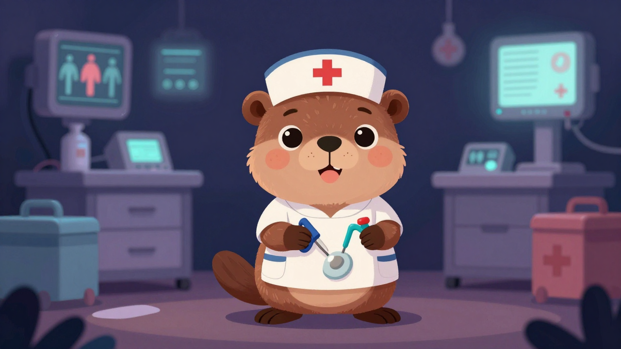 응급전문간호사 직업 종사자가 업무를 수행하는 모습