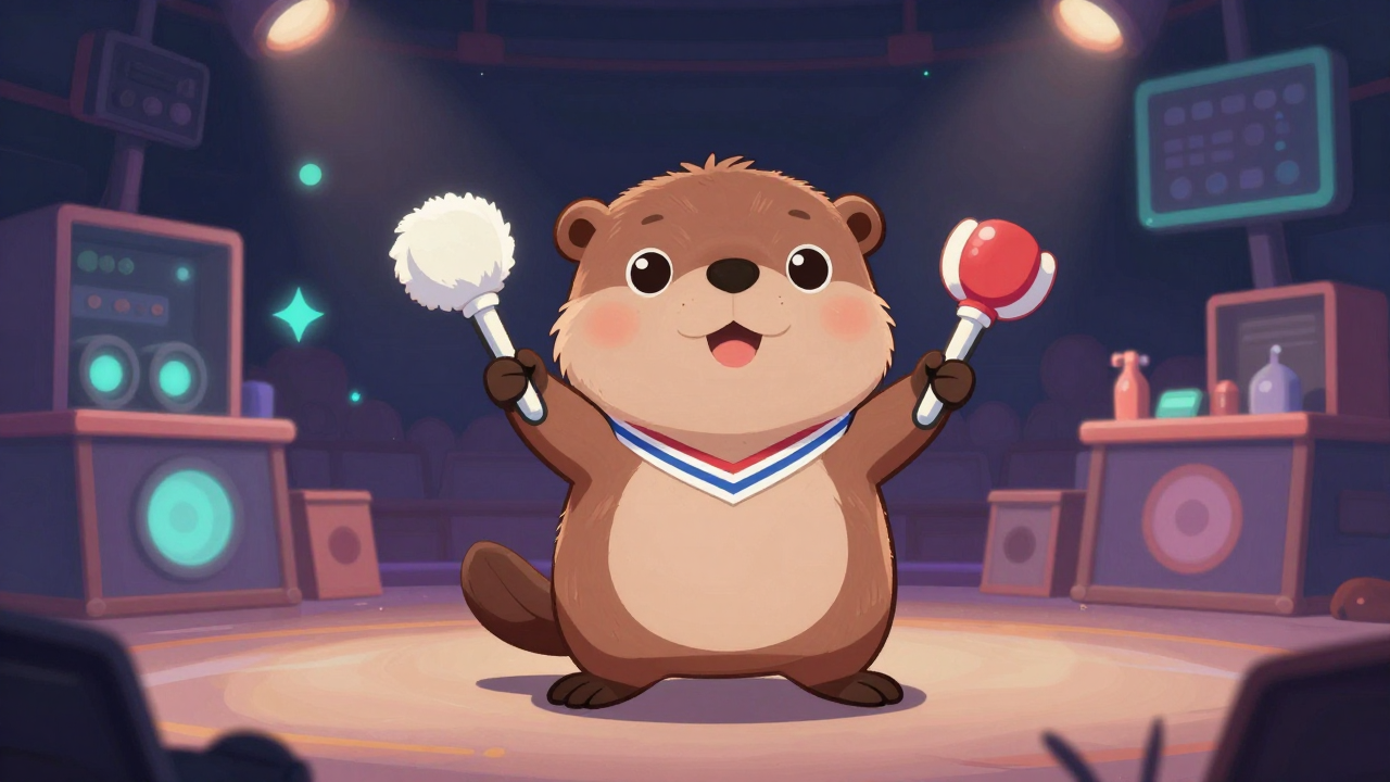 응원단원 직업 종사자가 업무를 수행하는 모습