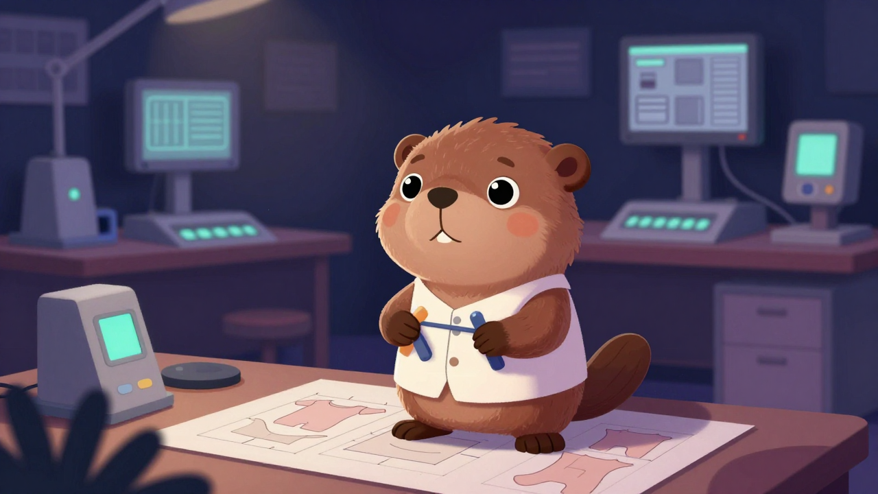 의류견본제작원 직업 종사자가 업무를 수행하는 모습