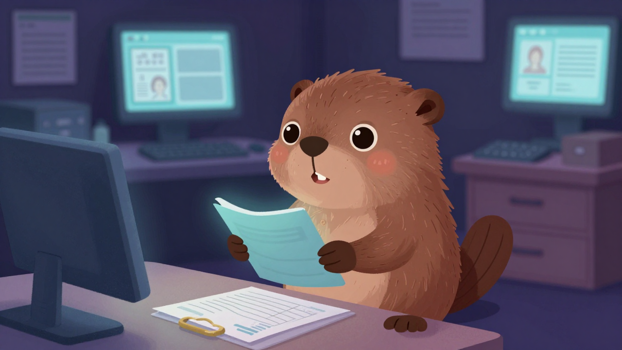 의무기록보조원 직업 종사자가 업무를 수행하는 모습