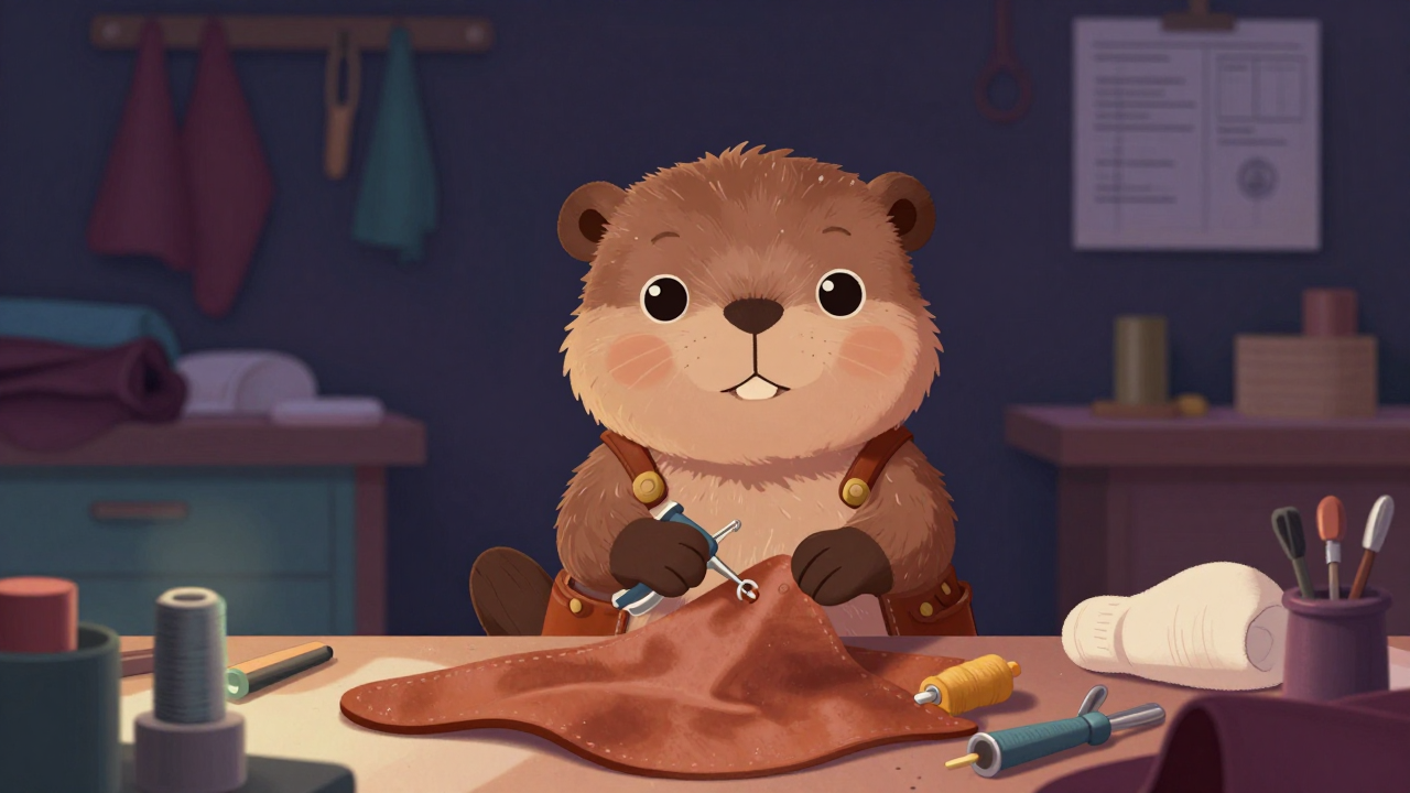 의복·가죽·모피수선원 직업 종사자가 업무를 수행하는 모습