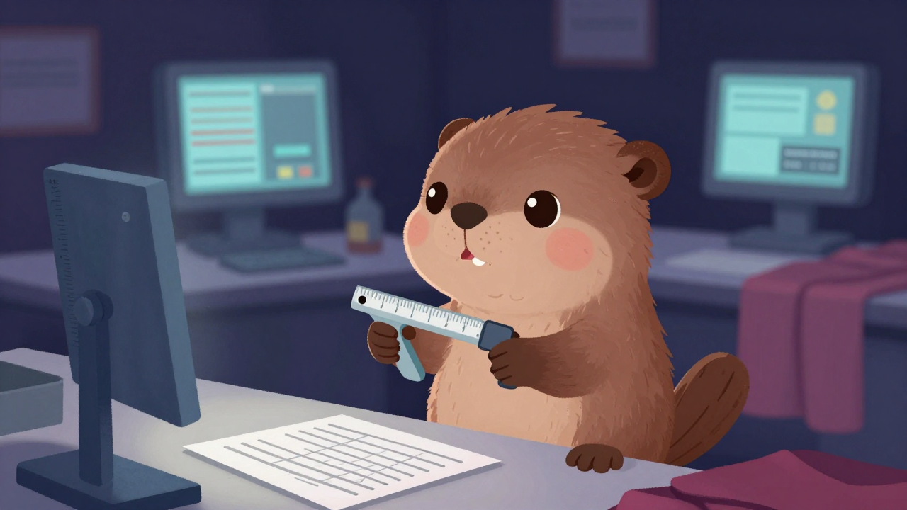 의복검사원 직업 종사자가 업무를 수행하는 모습