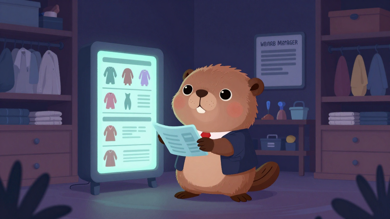 의상관리원 직업 종사자가 업무를 수행하는 모습