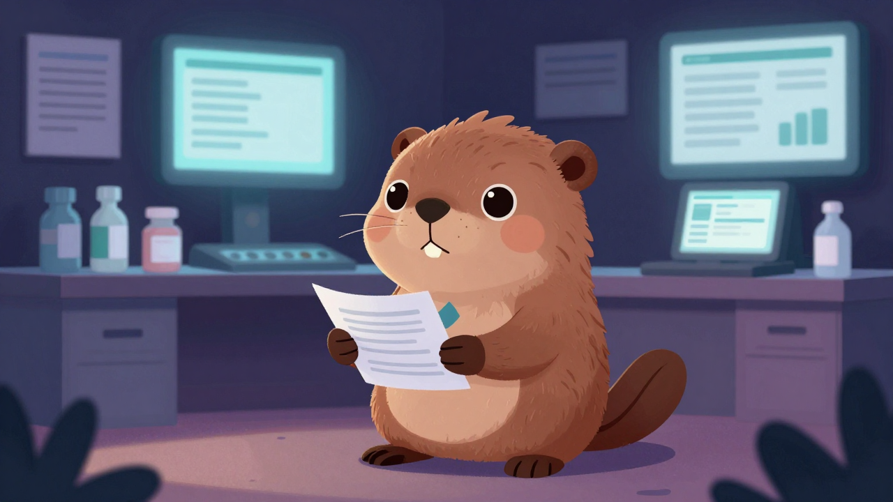 의약품심사지원원 직업 종사자가 업무를 수행하는 모습