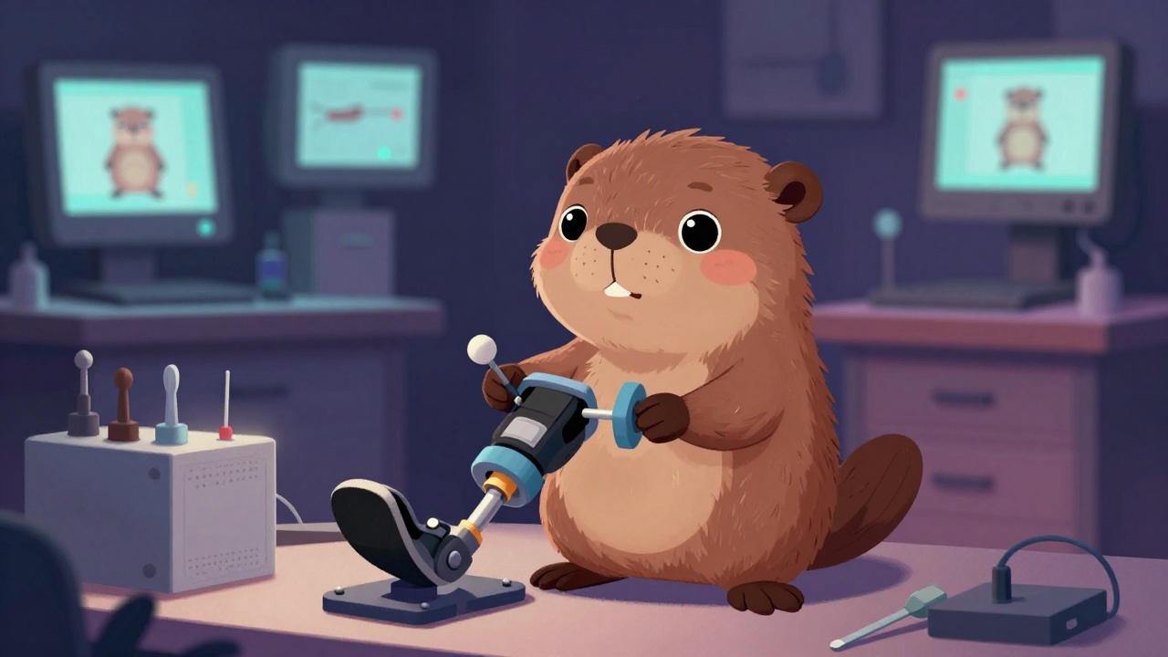 의지보조기기사 직업 종사자가 업무를 수행하는 모습