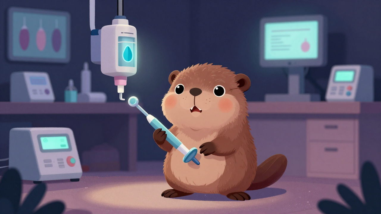 인공수정사 직업 종사자가 업무를 수행하는 모습