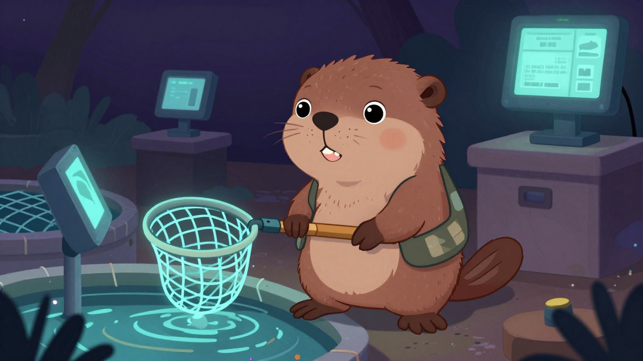 인망어선원 직업 종사자가 업무를 수행하는 모습