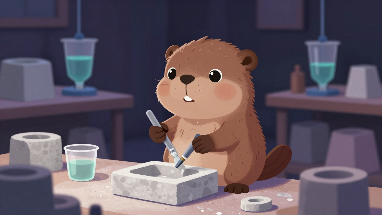 인조석몰드제작원 직업 종사자가 업무를 수행하는 모습