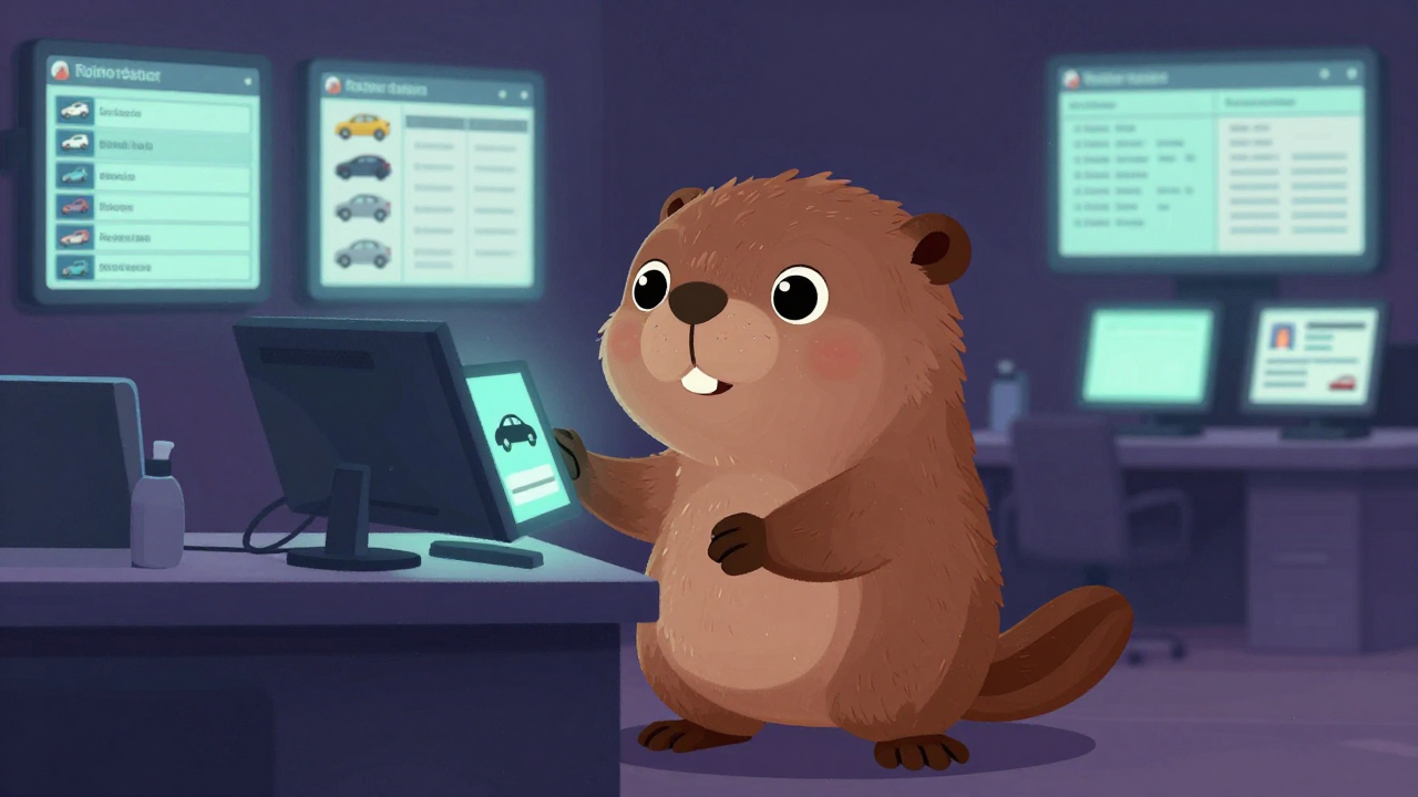 임대차량영업소장 직업 종사자가 업무를 수행하는 모습