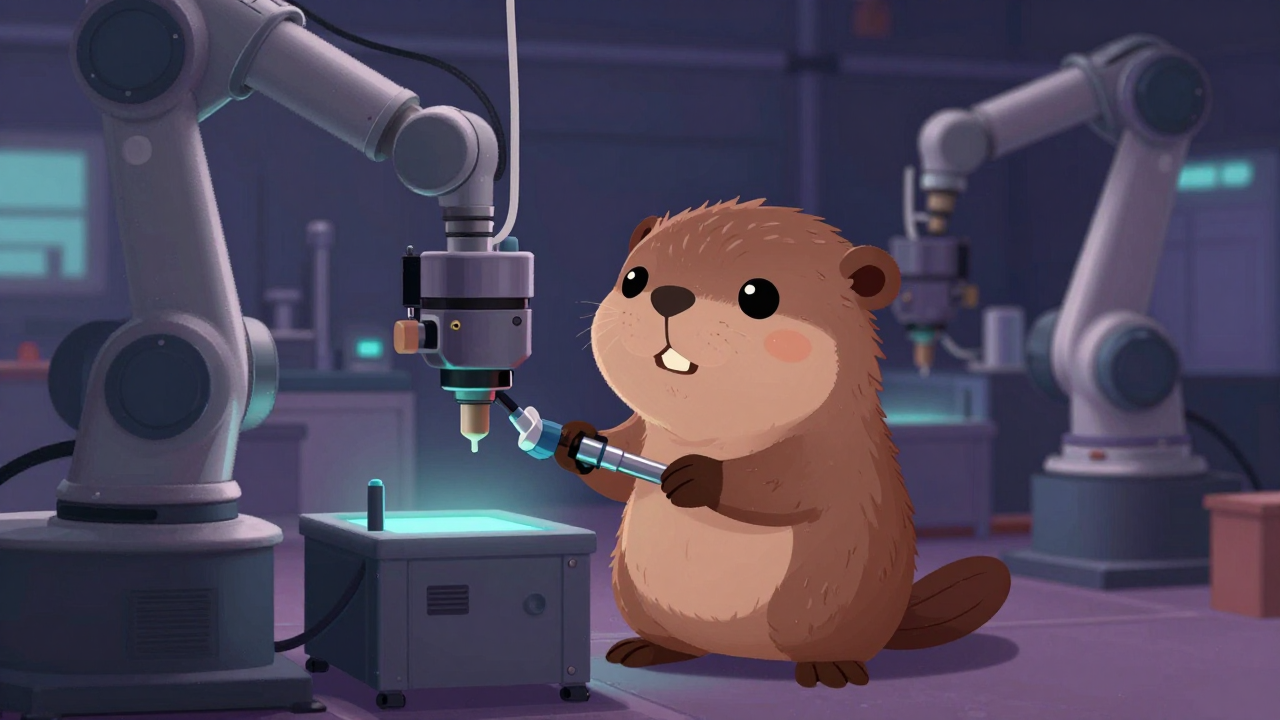 자동도장기조작원 직업 종사자가 업무를 수행하는 모습