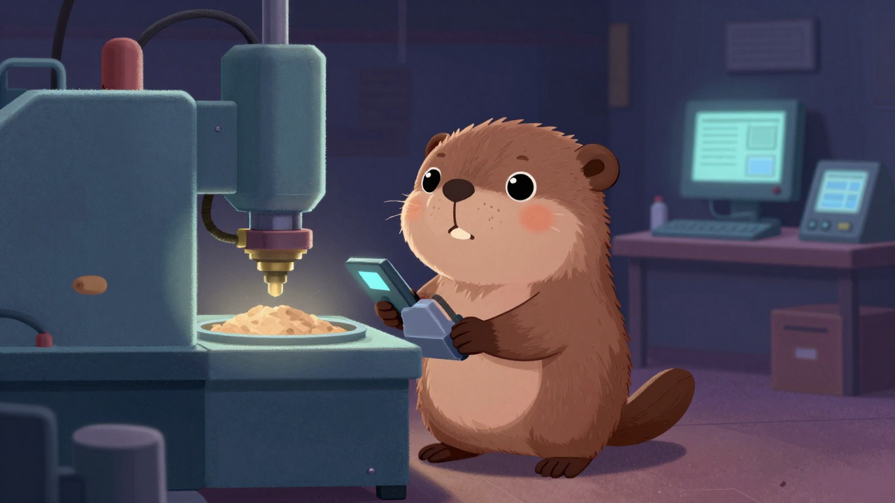 자동조형기조작원 직업 종사자가 업무를 수행하는 모습