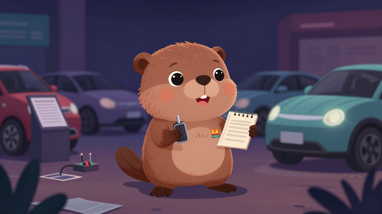 자동차영업원 직업 종사자가 업무를 수행하는 모습