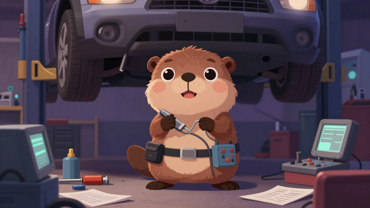 자동차정비원 직업 종사자가 업무를 수행하는 모습