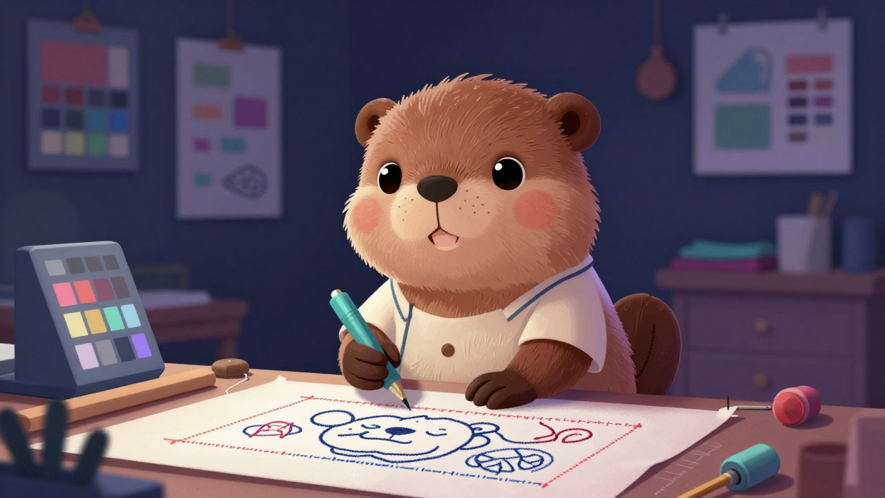 자수의장도해사 직업 종사자가 업무를 수행하는 모습