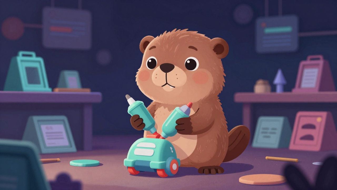 장난감마무리원 직업 종사자가 업무를 수행하는 모습