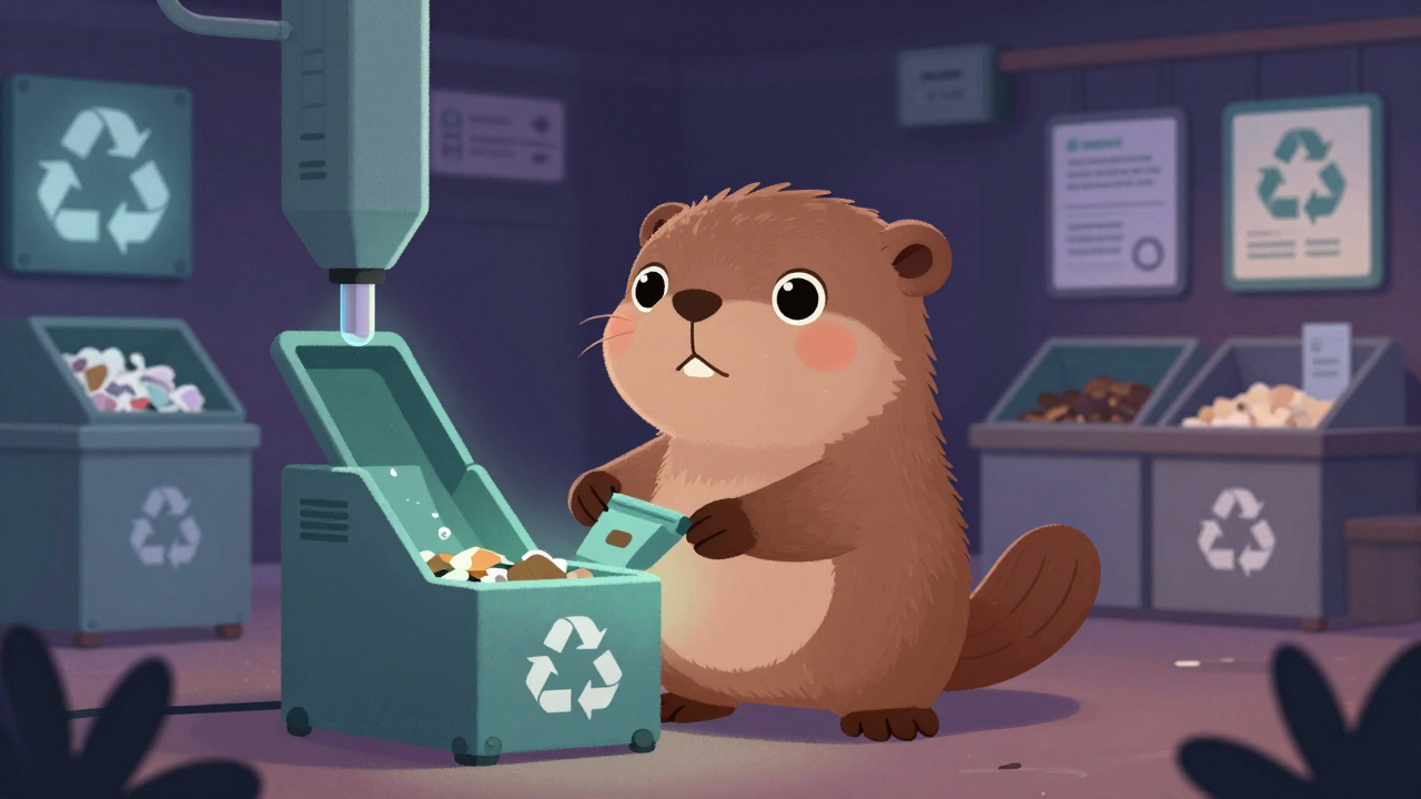 재활용기술자 직업 종사자가 업무를 수행하는 모습