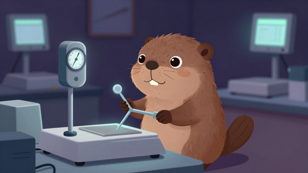 저울품질검사원 직업 종사자가 업무를 수행하는 모습