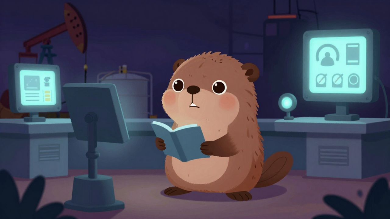 저유소출하현장감독자 직업 종사자가 업무를 수행하는 모습