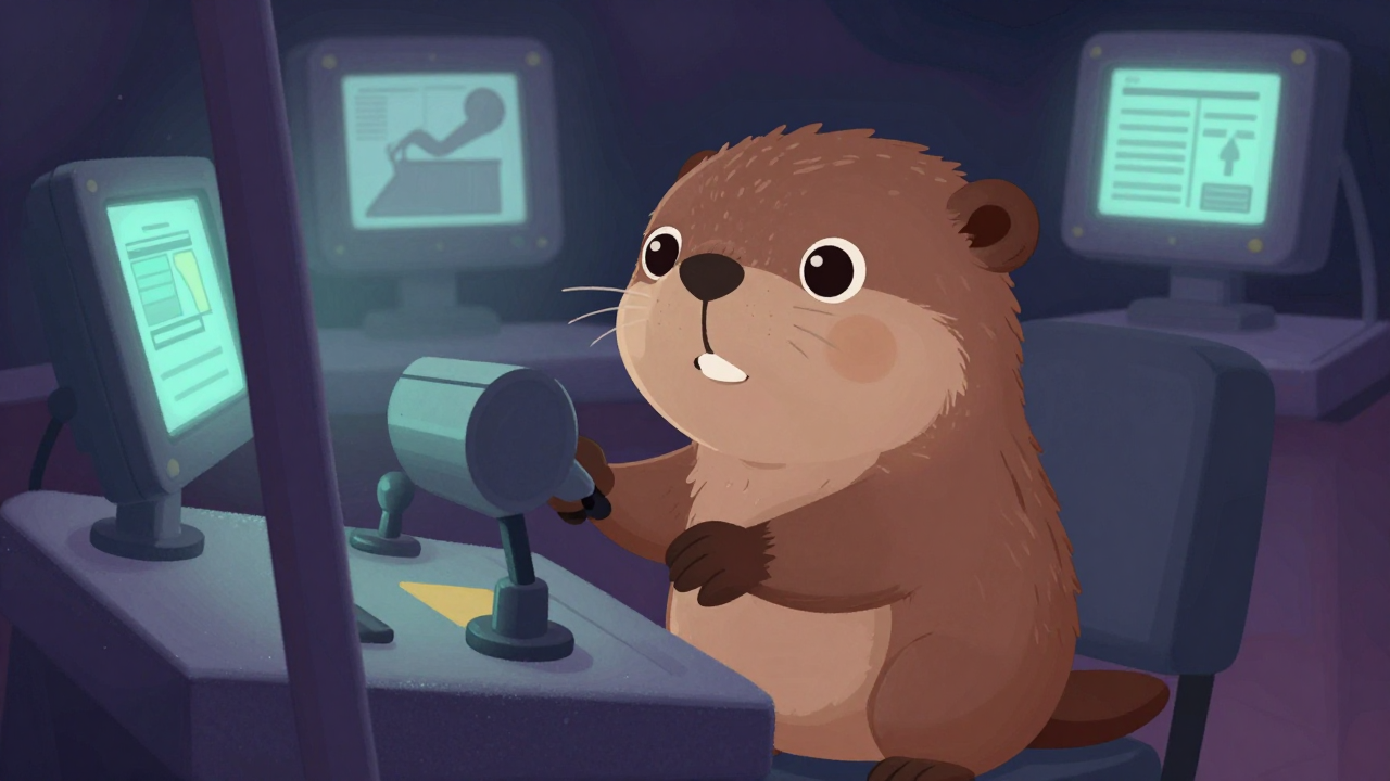 적재기조작원 직업 종사자가 업무를 수행하는 모습